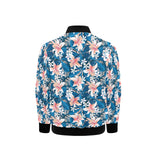 Hibiscus Pattern Print Design 02 Kids' Boys' Girls' Bomber Jacket