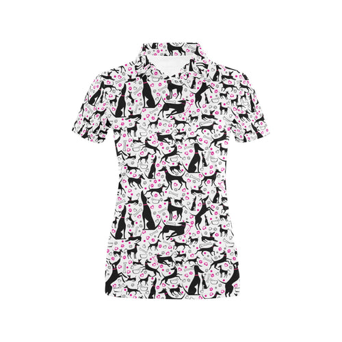 Greyhound Pattern Print Design 02 Women's All Over Print Polo Shirt