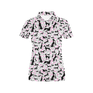Greyhound Pattern Print Design 02 Women's All Over Print Polo Shirt