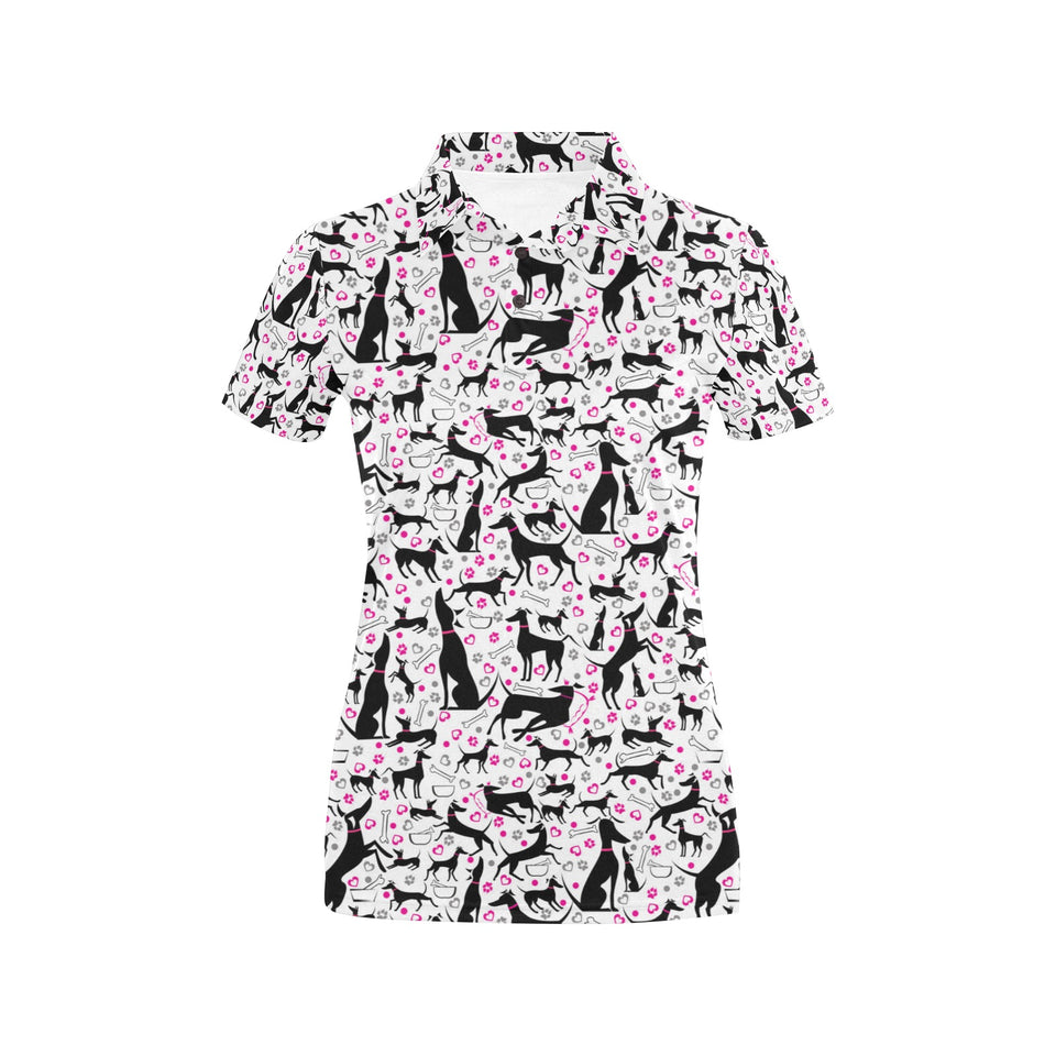 Greyhound Pattern Print Design 02 Women's All Over Print Polo Shirt