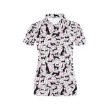 Greyhound Pattern Print Design 02 Women's All Over Print Polo Shirt
