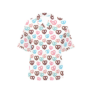 Pretzels Pattern Print Design 04 Women's All Over Print Hawaiian Shirt