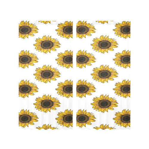 sunflowers design pattern Gauze Curtain