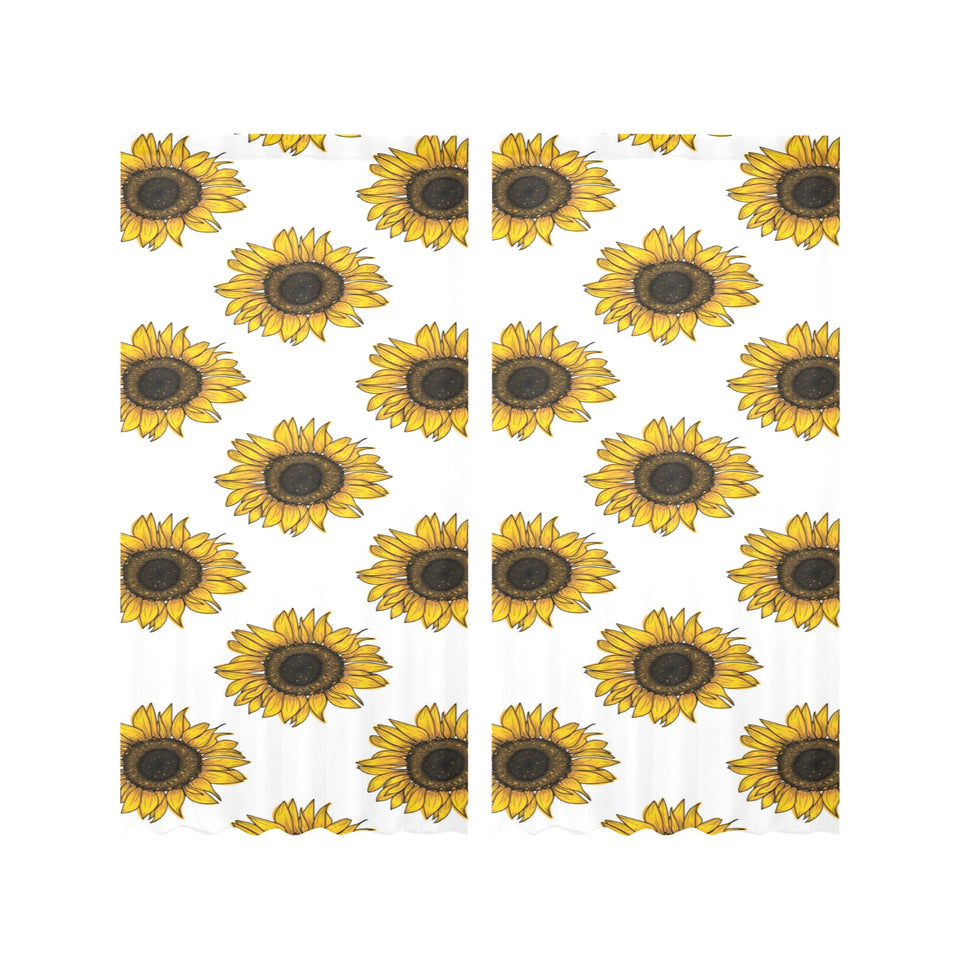 sunflowers design pattern Gauze Curtain