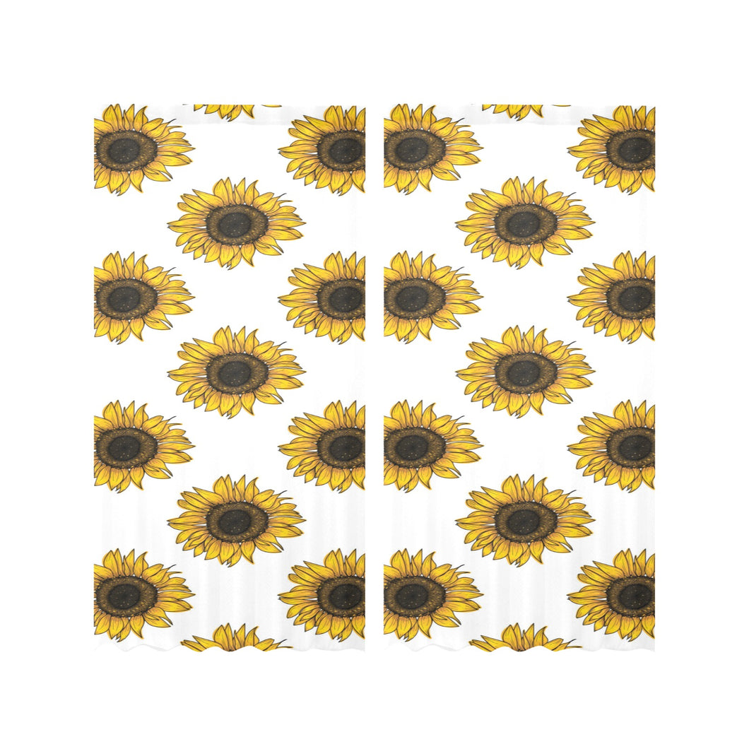 sunflowers design pattern Gauze Curtain