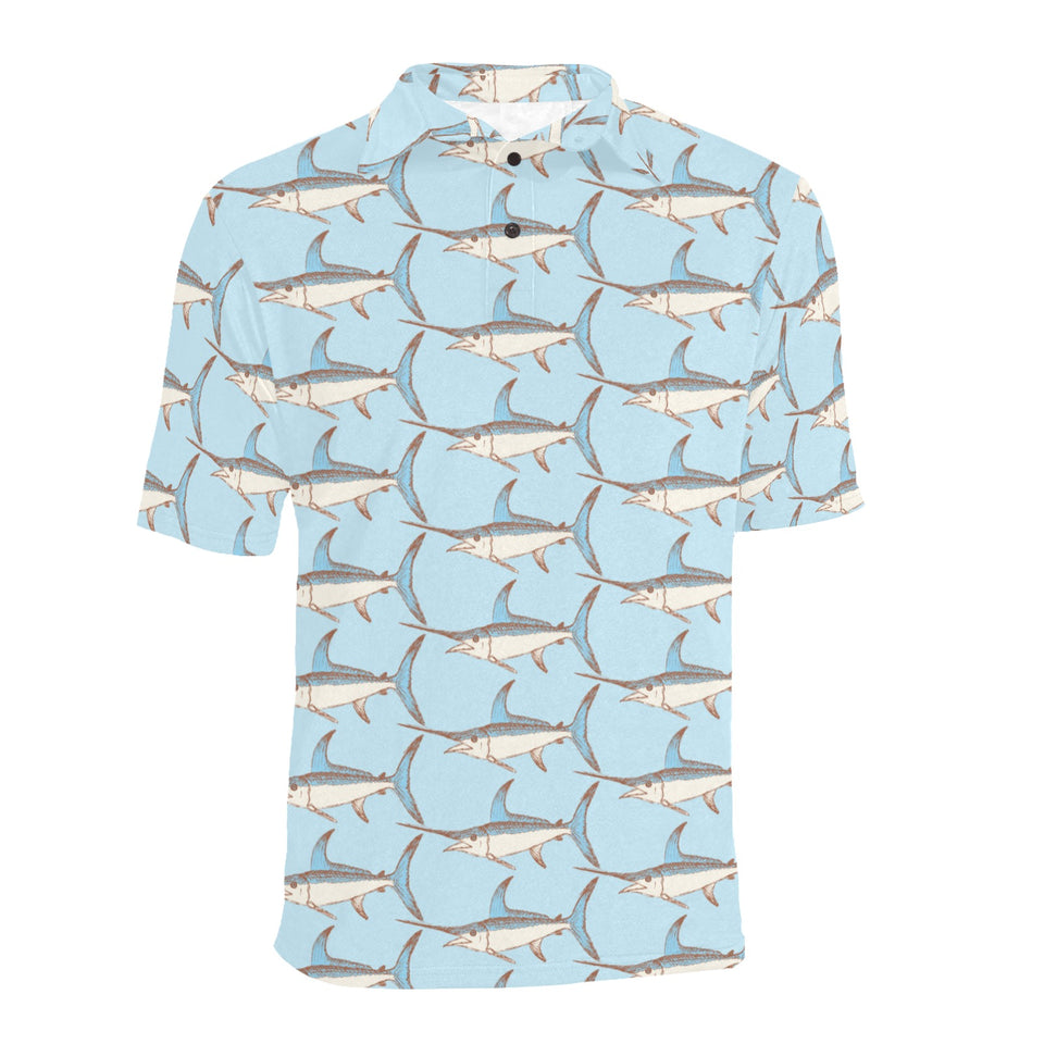 Swordfish Pattern Print Design 01 Men's All Over Print Polo Shirt