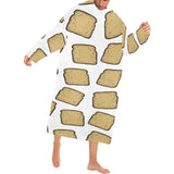 Bread Toast Pattern Print Design 03 Blanket Robe with Sleeves