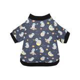 Cute sloth astronaut star planet rocket pattern All Over Print Pet Dog Round Neck Fuzzy Shirt