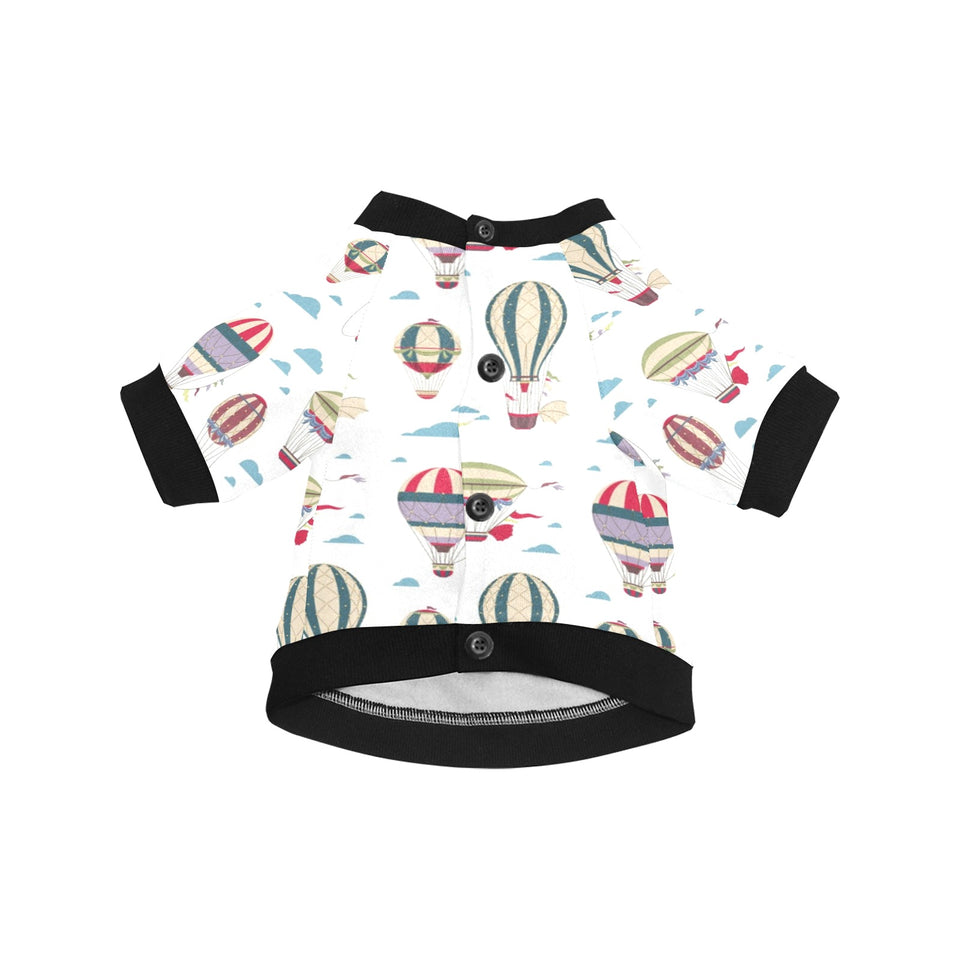 Hot air balloon pattern All Over Print Pet Dog Round Neck Fuzzy Shirt