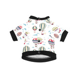 Hot air balloon pattern All Over Print Pet Dog Round Neck Fuzzy Shirt