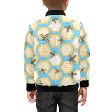 Bee honeycomb pattern Kids' Boys' Girls' Bomber Jacket