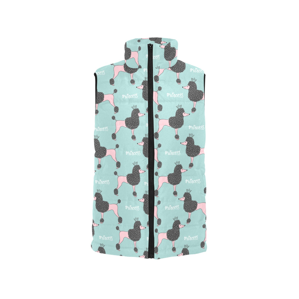 poodle dog green background Women's Padded Vest