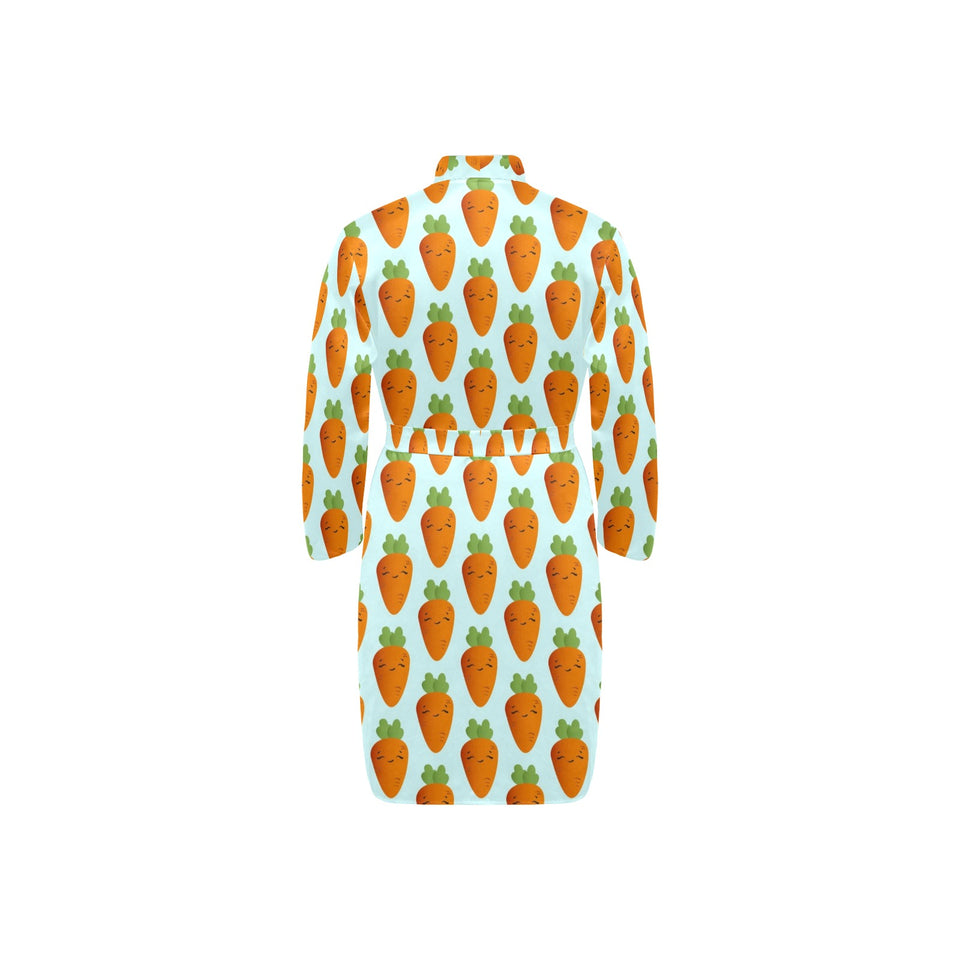 Carrot Pattern Print Design 03 Men's Long Sleeve Belted Night Robe
