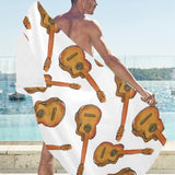 Paint Guitar Pattern Beach Towel