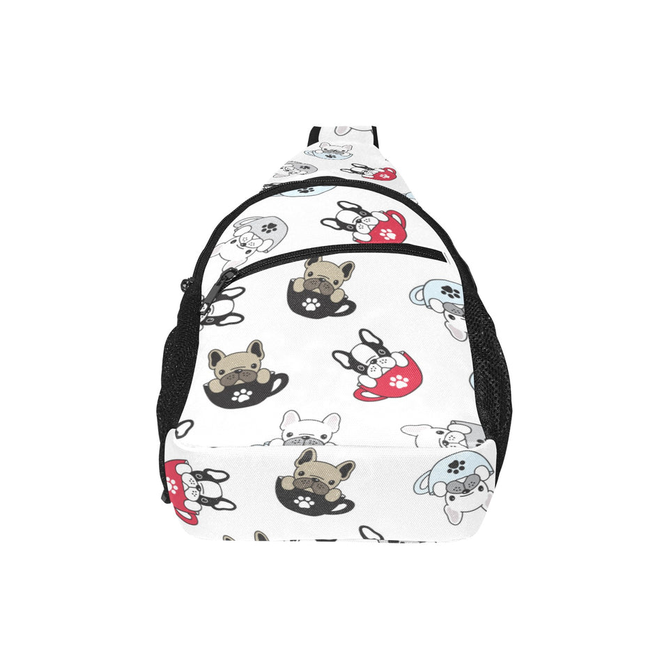 French bulldog cup paw pattern All Over Print Chest Bag