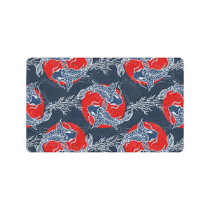 Koi Fish Carp Fishs hand drawn japanese art Doormat