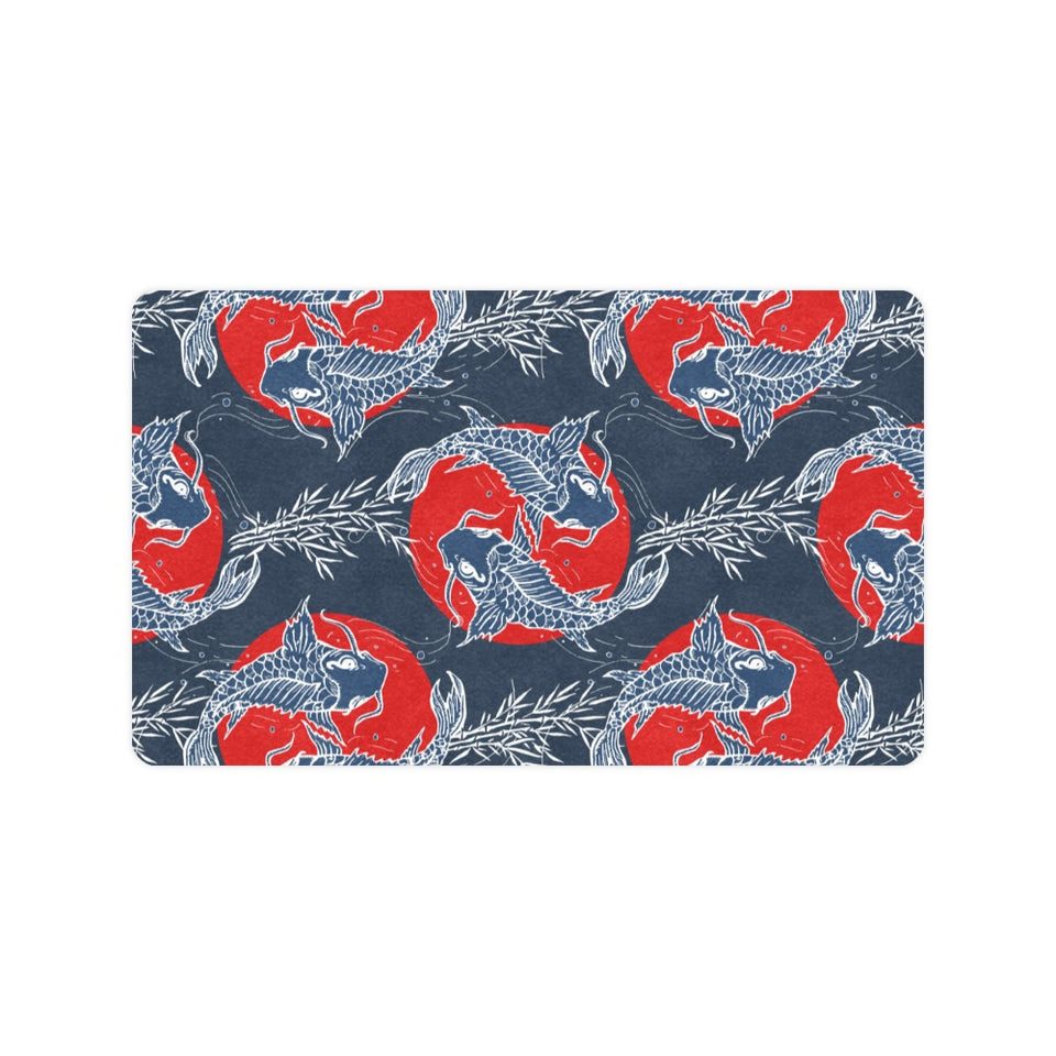 Koi Fish Carp Fishs hand drawn japanese art Doormat
