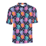 Pineapples pattern zigzag background Men's All Over Print Polo Shirt