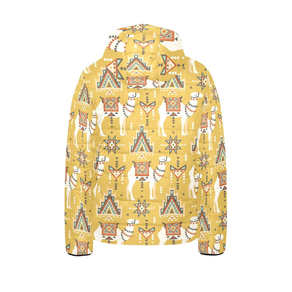 Camels ethnic motif pattern Kids' Boys' Girls' Padded Hooded Jacket