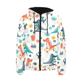 Cute Crocodile Pattern Men's Padded Hooded Jacket