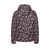 Hummingbird Pattern Print Design 04 Kids' Boys' Girls' Padded Hooded Jacket
