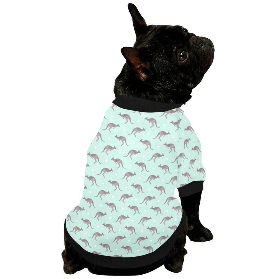 Kangaroo pattern background All Over Print Pet Dog Round Neck Fuzzy Shirt