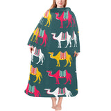 Camel pattern Blanket Robe with Sleeves