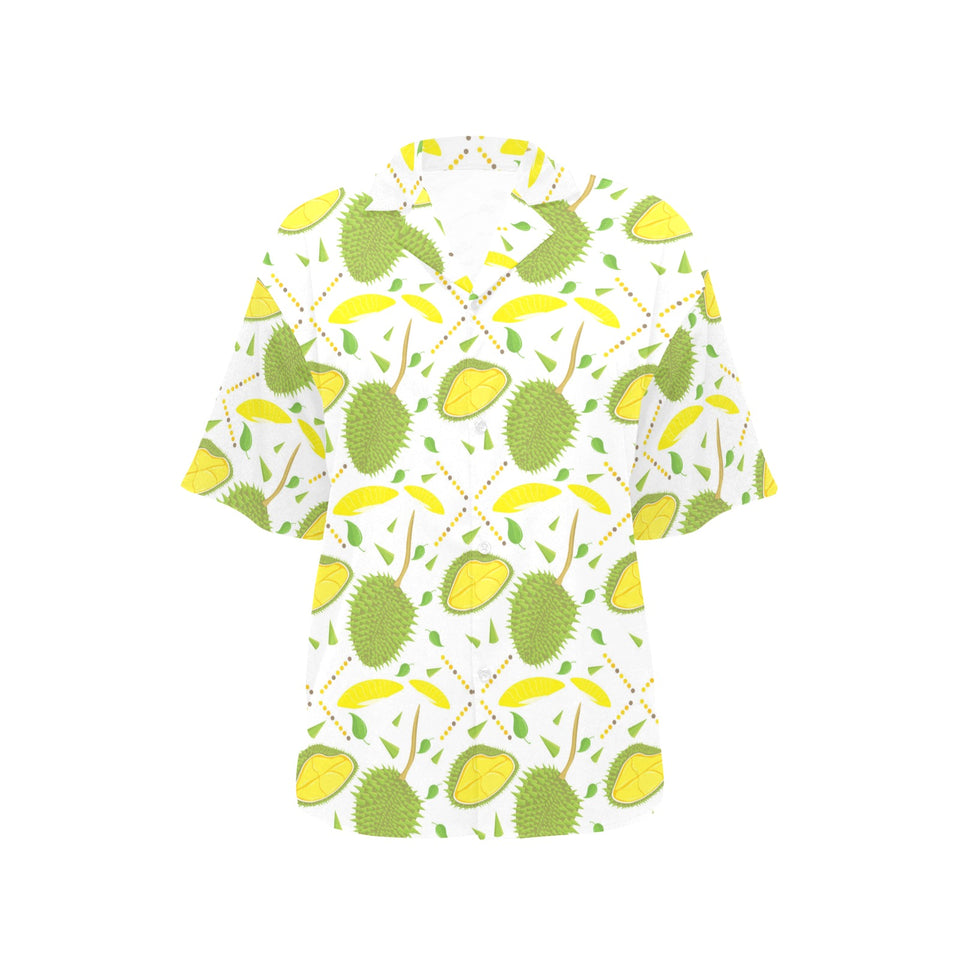 Durian pattern background Women's All Over Print Hawaiian Shirt