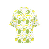 Durian pattern background Women's All Over Print Hawaiian Shirt