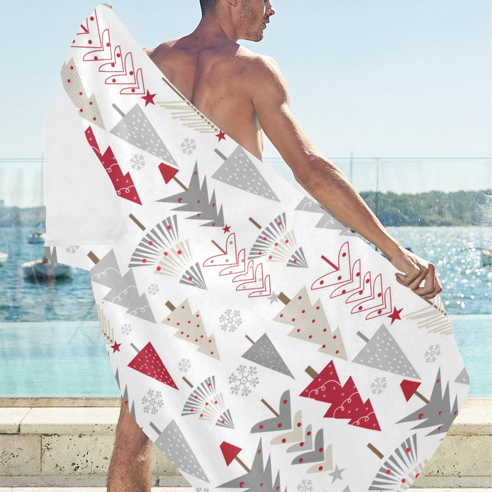 Cute Christmas tree pattern Beach Towel