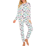 Surfboard Pattern Print Design 04 Women's All Over Print Pajama Set
