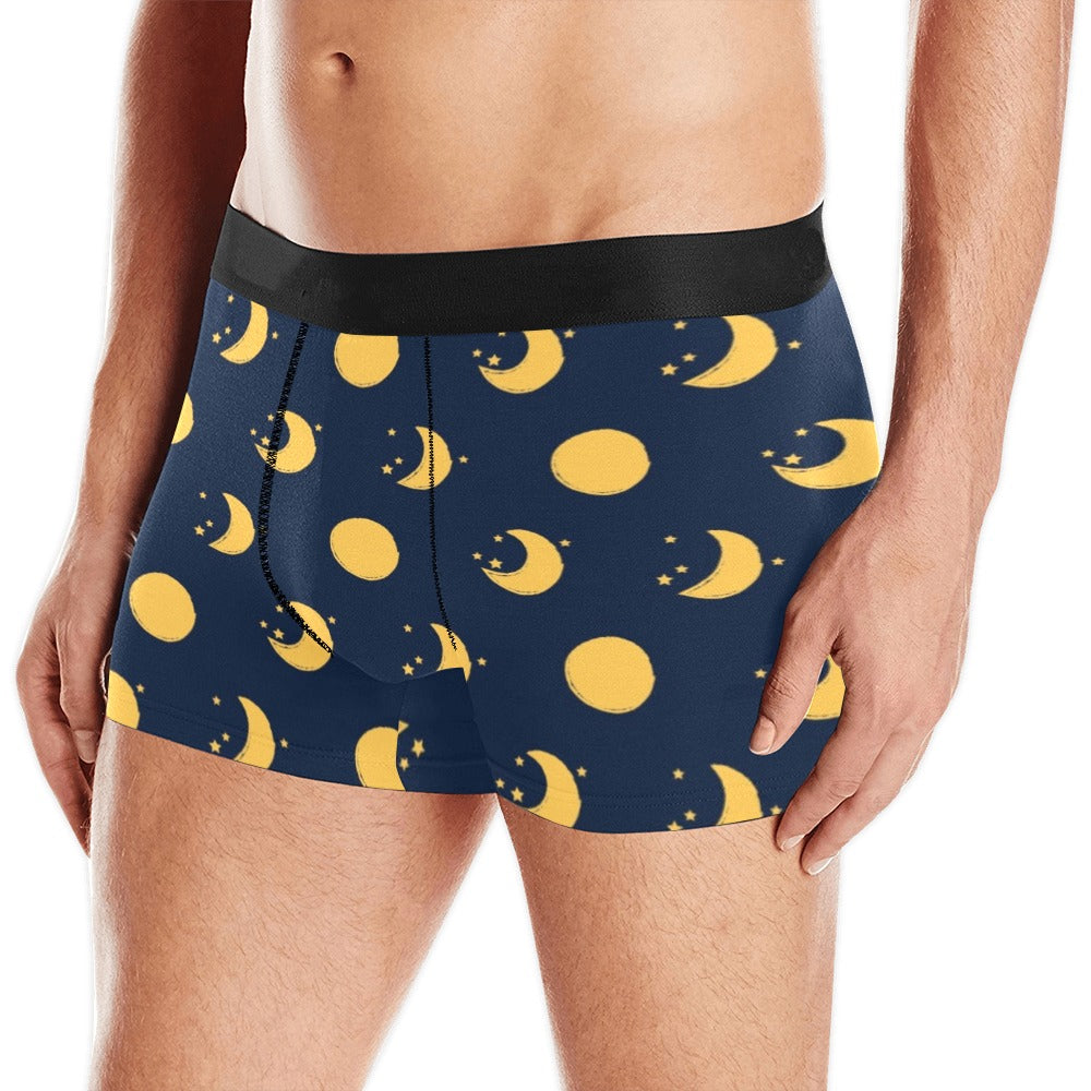 Moon star pattern Men's All Over Print Boxer Briefs Men's Underwear