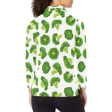 Cute broccoli pattern Women's Long Sleeve Polo Shirt
