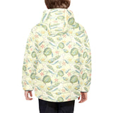 Hand drawn sea turtle fish pattern Kids' Boys' Girls' Padded Hooded Jacket