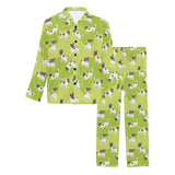 Jack Russel Pattern Print Design 01 Men's Long Pajama Set
