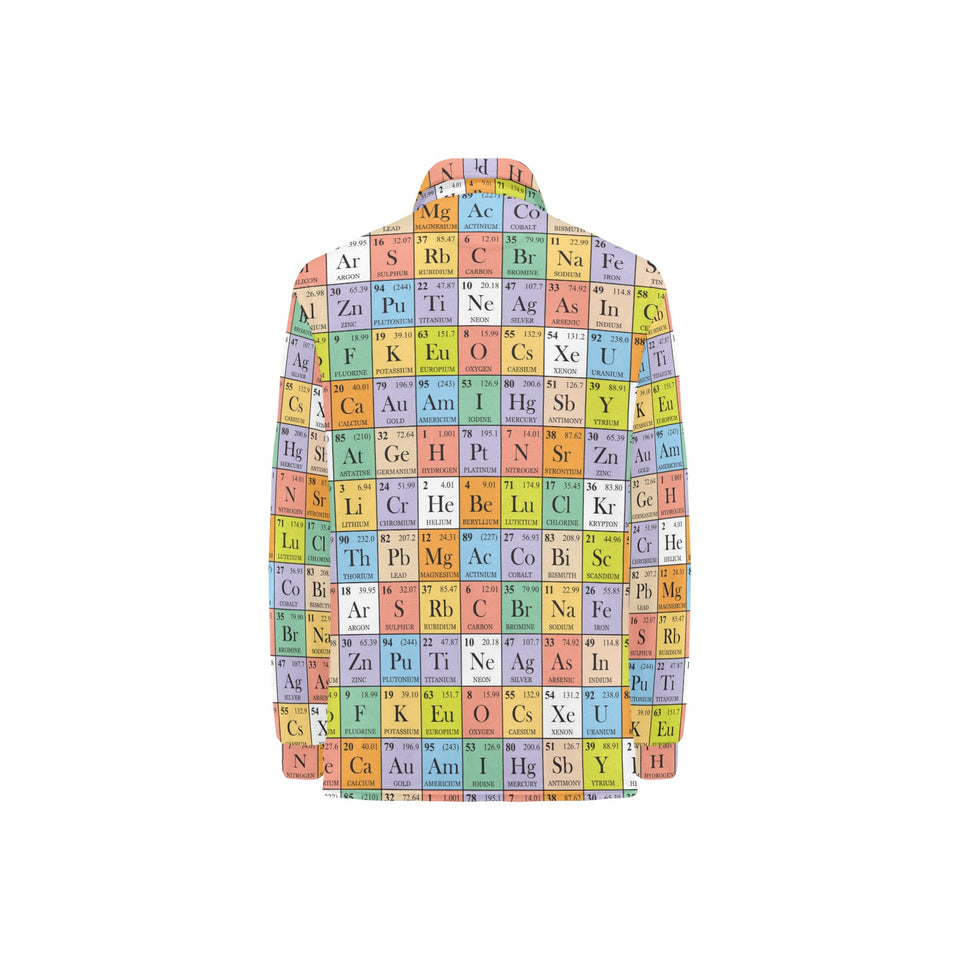 Chemistry Periodic Table Pattern Print Design 01 Women's Long Sleeve Polo Shirt