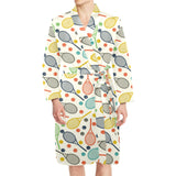 Tennis Pattern Print Design 03 Men's Long Sleeve Belted Night Robe