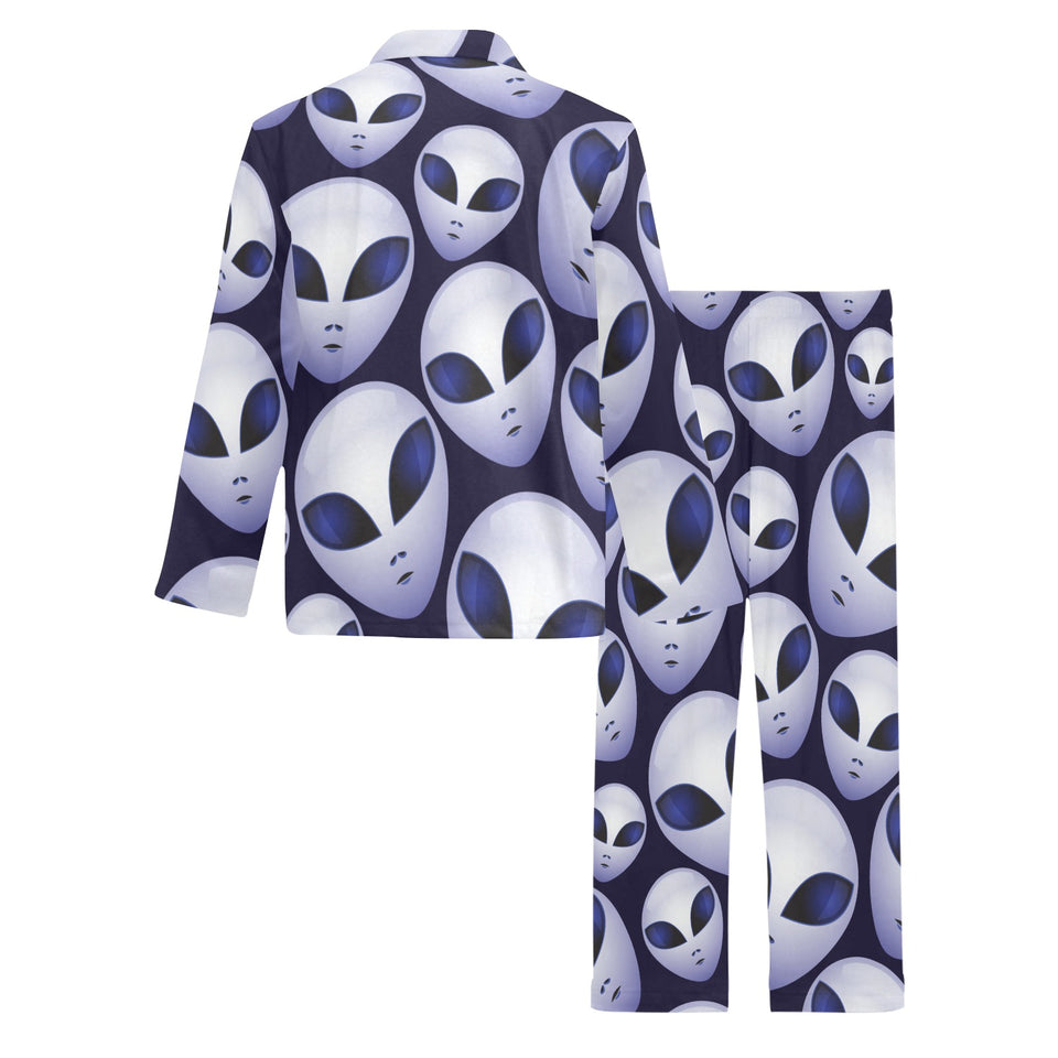 Alien Pattern Print Design 01 Men's Long Pajama Set