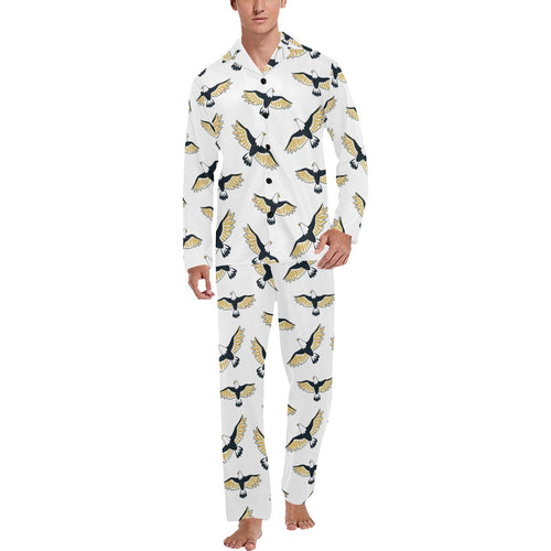 Eagle Pattern Print Design 03 Men's Long Pajama Set
