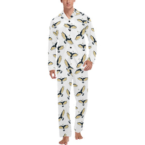 Eagle Pattern Print Design 03 Men's Long Pajama Set