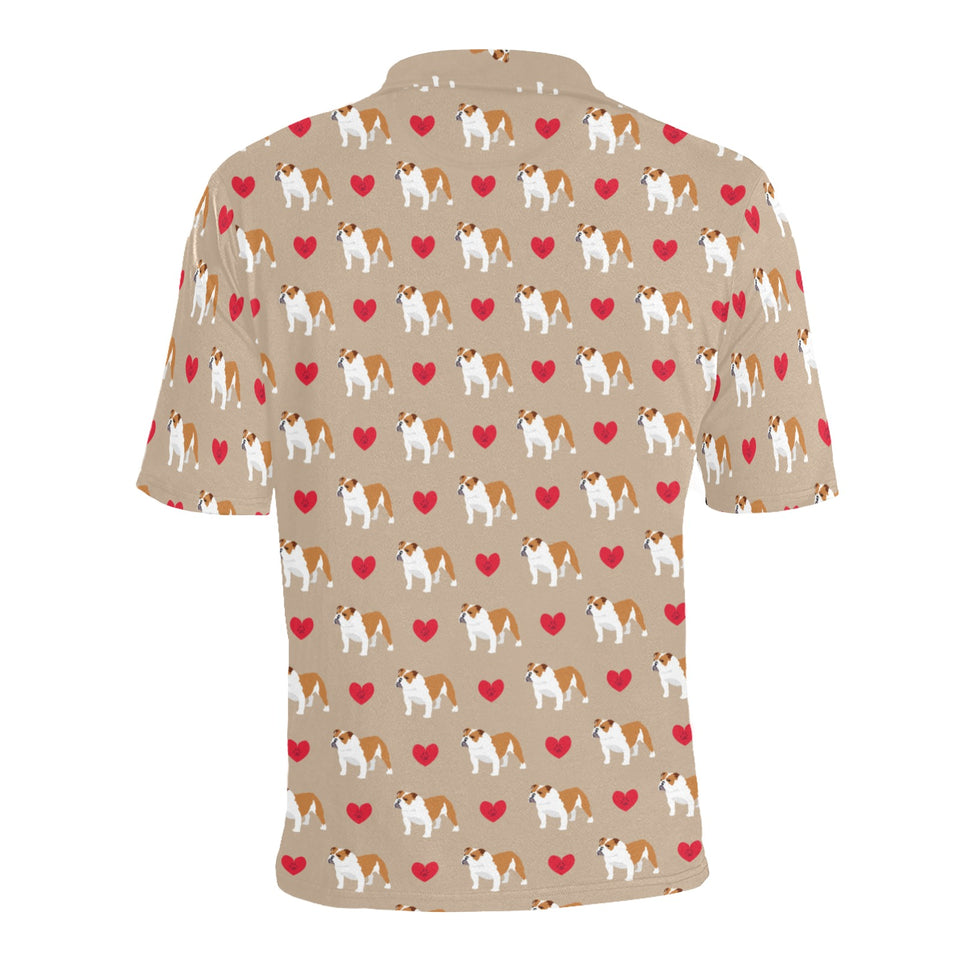 English Bulldog Pattern Print Design 05 Men's All Over Print Polo Shirt