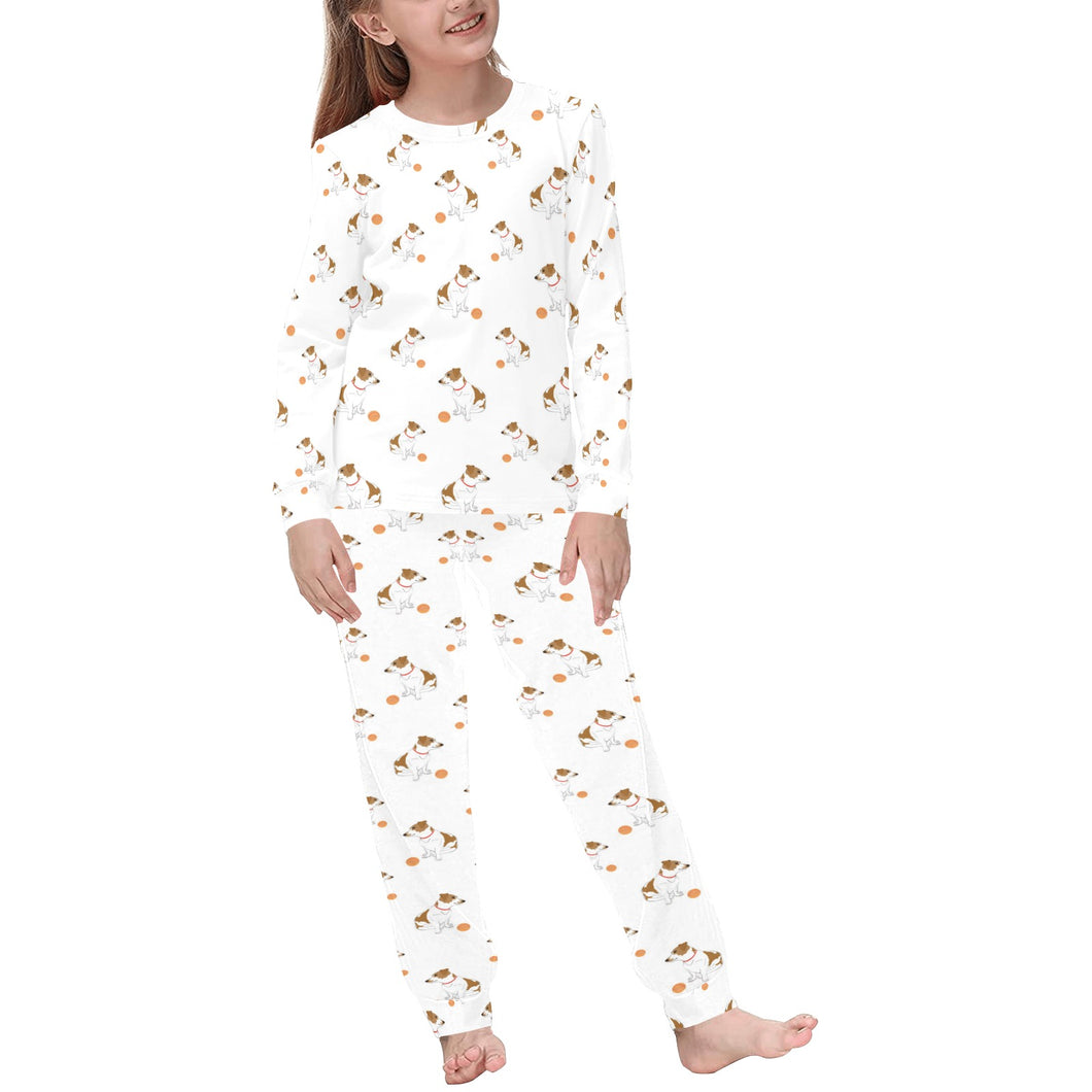 Jack Russel Pattern Print Design 05 Kids' Boys' Girls' All Over Print Pajama Set