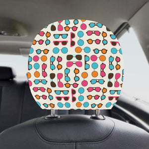 Sun Glasses Pattern Print Design 03 Car Headrest Cover