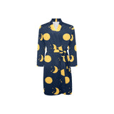 Moon star pattern Men's Long Sleeve Belted Night Robe