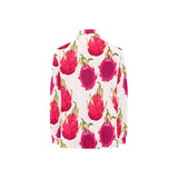 dragon fruits design pattern Women's Long Sleeve Polo Shirt