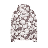 Garlic bulb dark background Kids' Boys' Girls' Padded Hooded Jacket