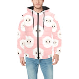 Cute sheep pattern Men's Padded Hooded Jacket