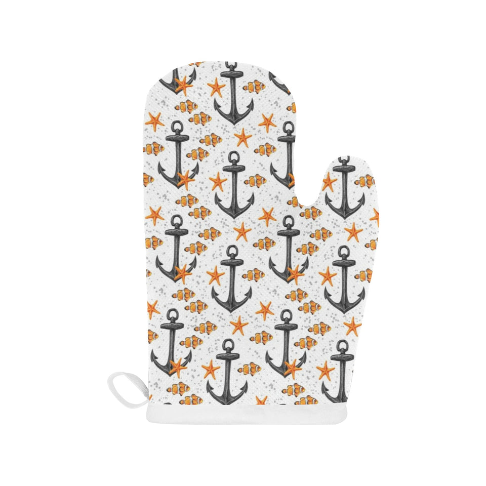 Clown Fish Pattern Print Design 02 Heat Resistant Oven Mitts