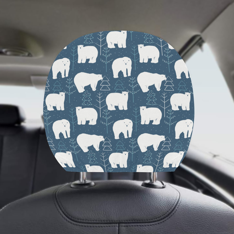 polar bear mother her child pattern Car Headrest Cover