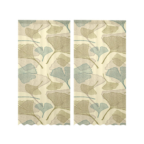 Ginkgo leaves design pattern Gauze Curtain
